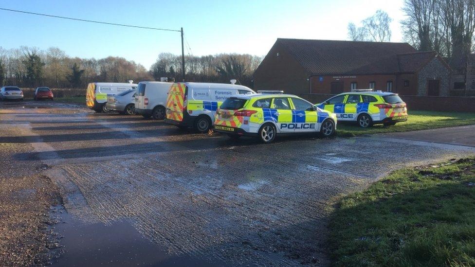 Police cars near Swafield