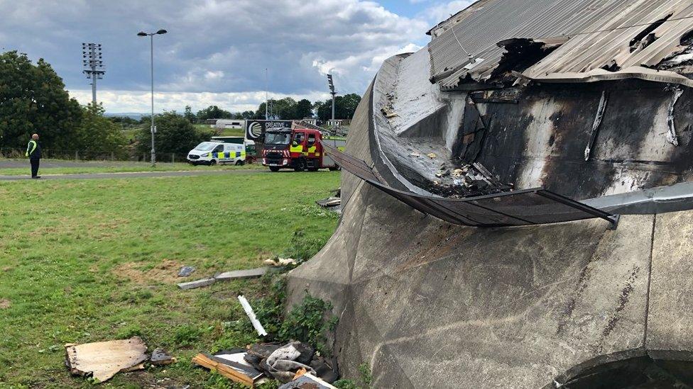 Fire at the former Richard Dunn Sports Centre