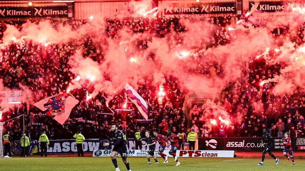 Pyrotechnics at Dens Park