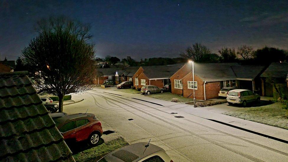 A snowy street