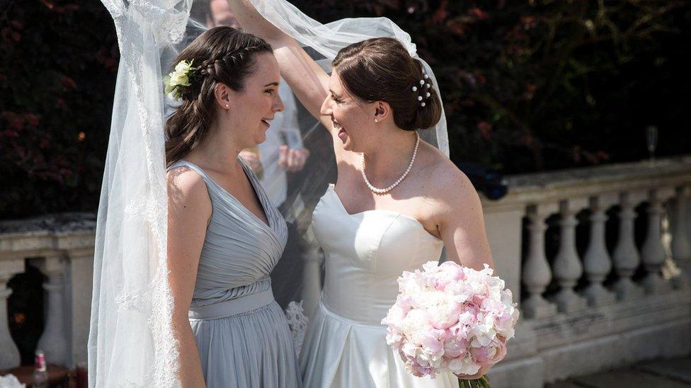 Lauren (right) and her bridesmaid