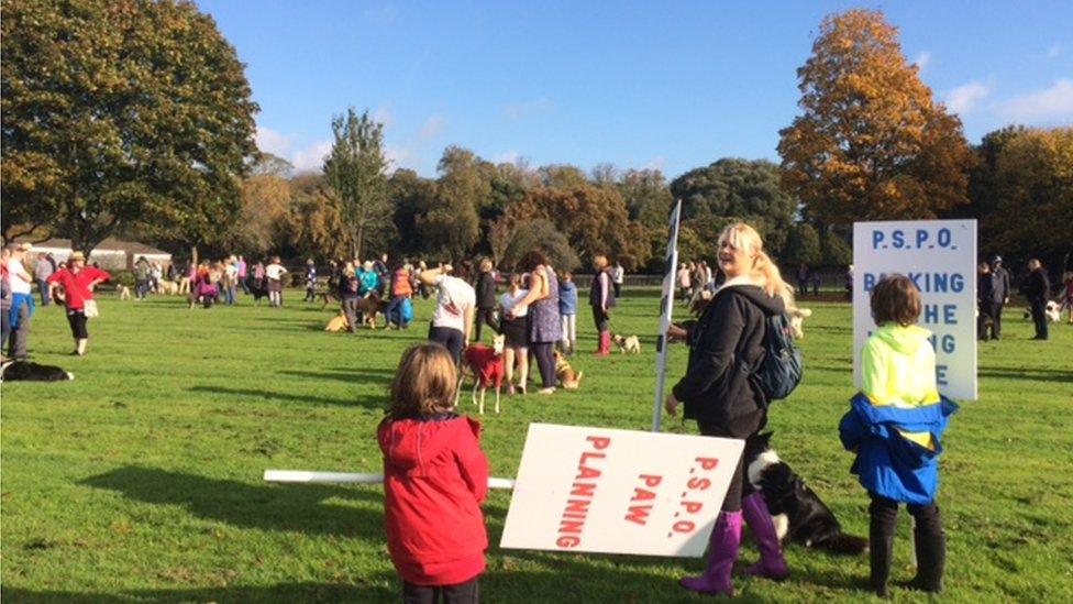 Dogs protest