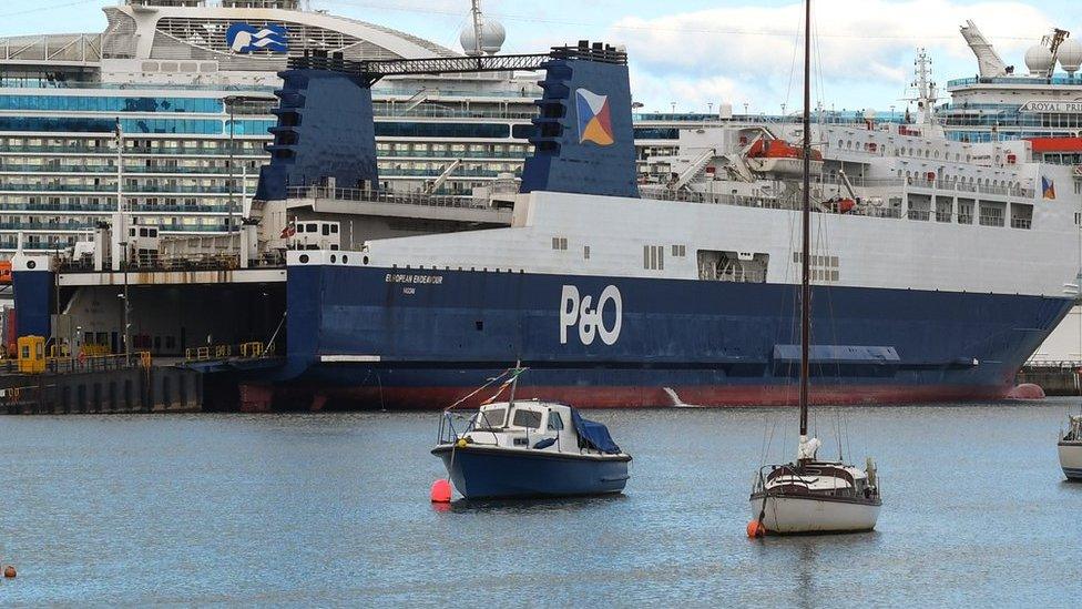 A Ro-Ro ferry in Dublin