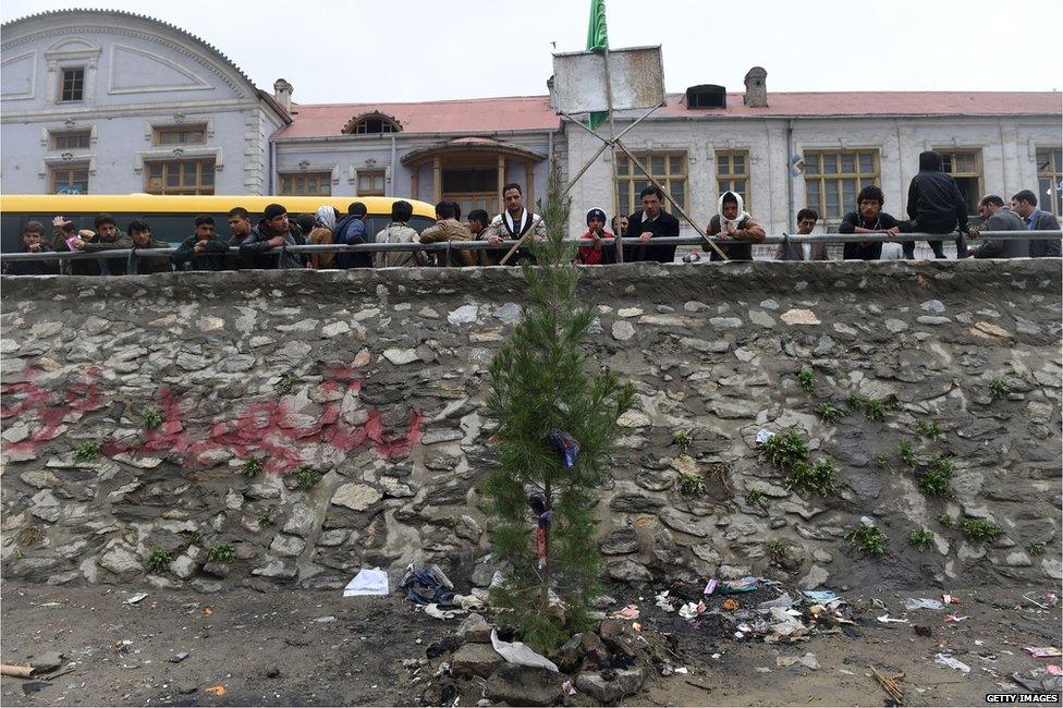 The place of Farkhunda's death, marked by a tree