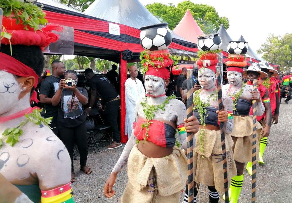 A procession at the funeral.