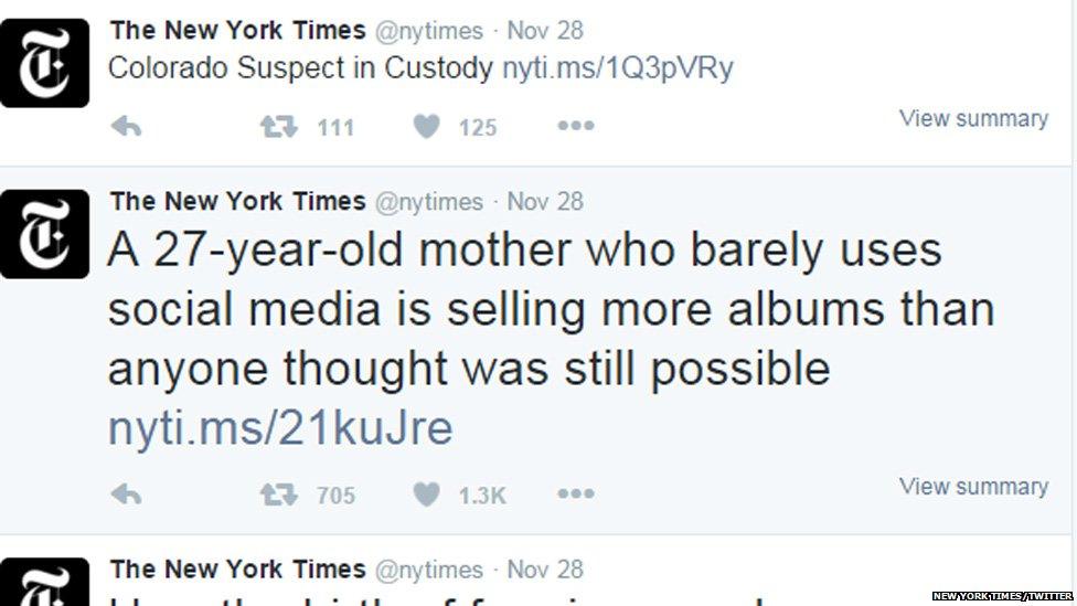 New York Times tweet