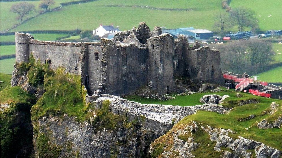 Carreg Cennen castle in Carmarthenshire.