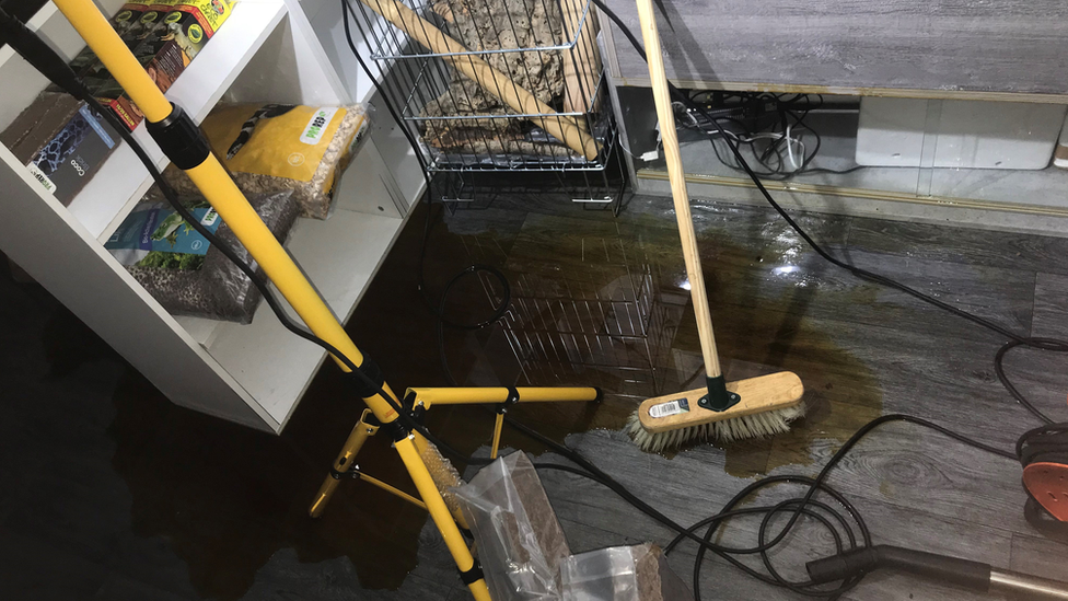 Flooded shop floor