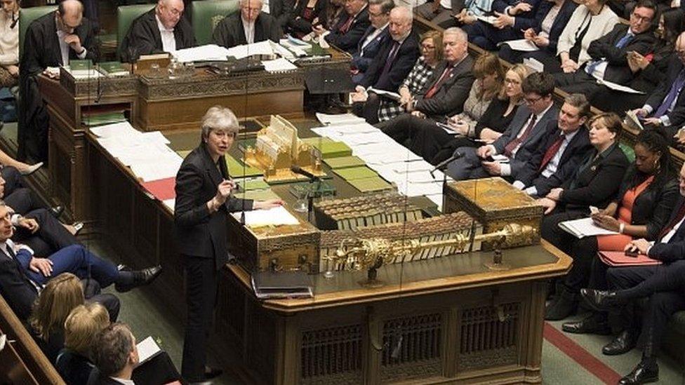 Theresa May addressing the House of Commons