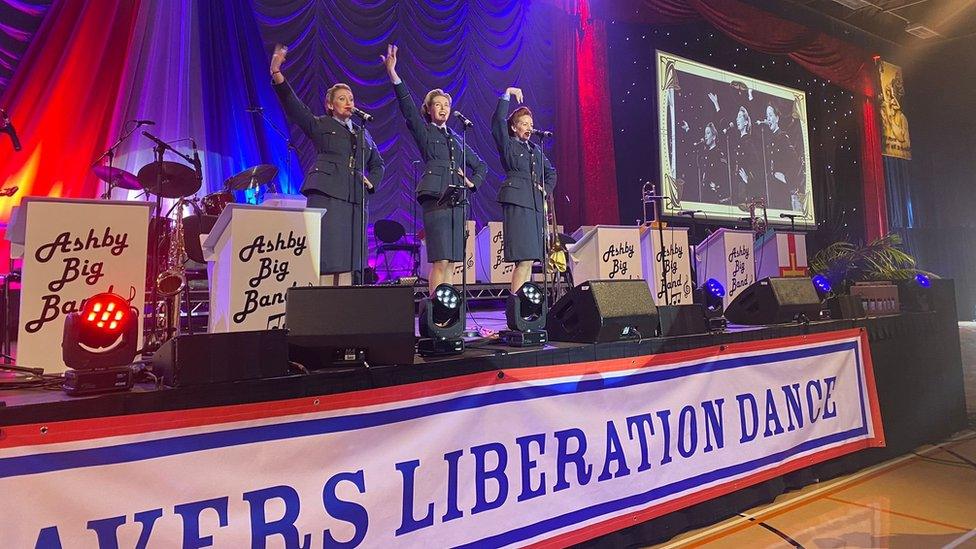 woman performing at Guernsey liberation tea dance