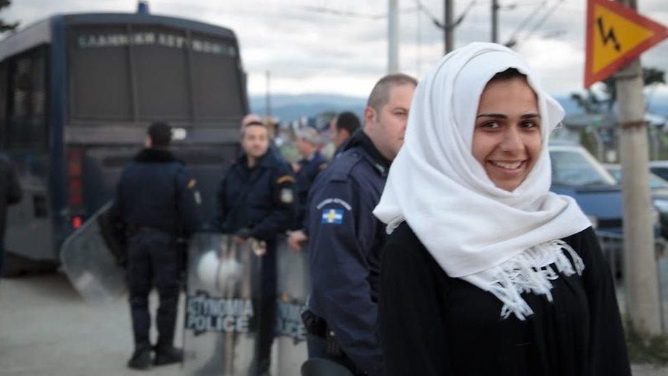 Refugee woman at Idomeni