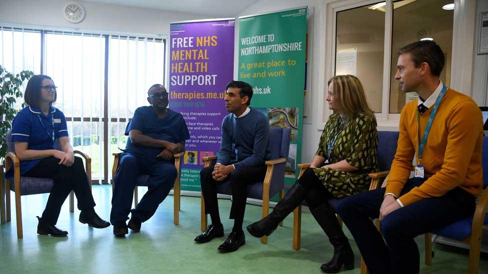 Rishi Sunak at Berrywood Hospital in Northampton