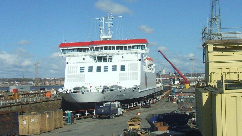 Ben-my-Chree at drydock in Heysham