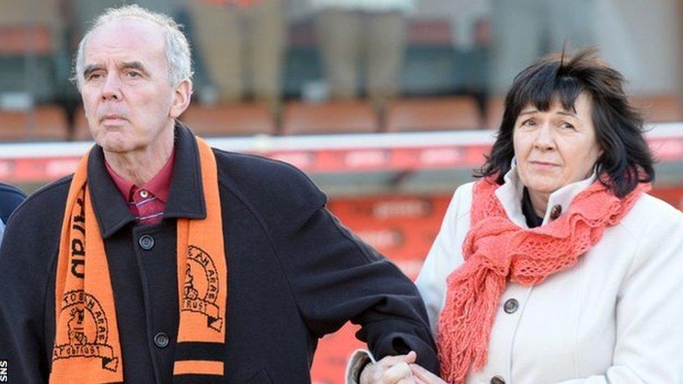 Frank Kopel and his Wife Amanda during a visit to Tannadice in 2014