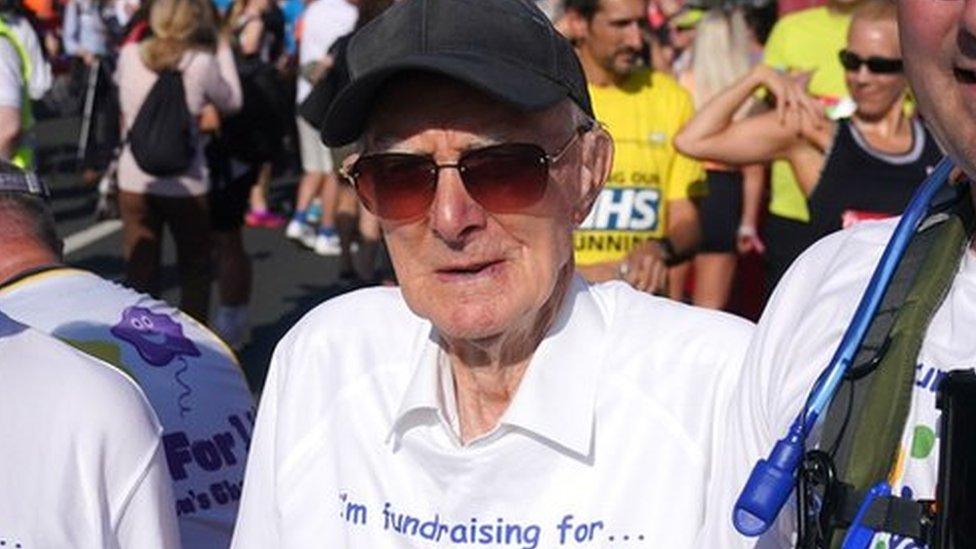 Bill Cooksey at the start of the Great North Run