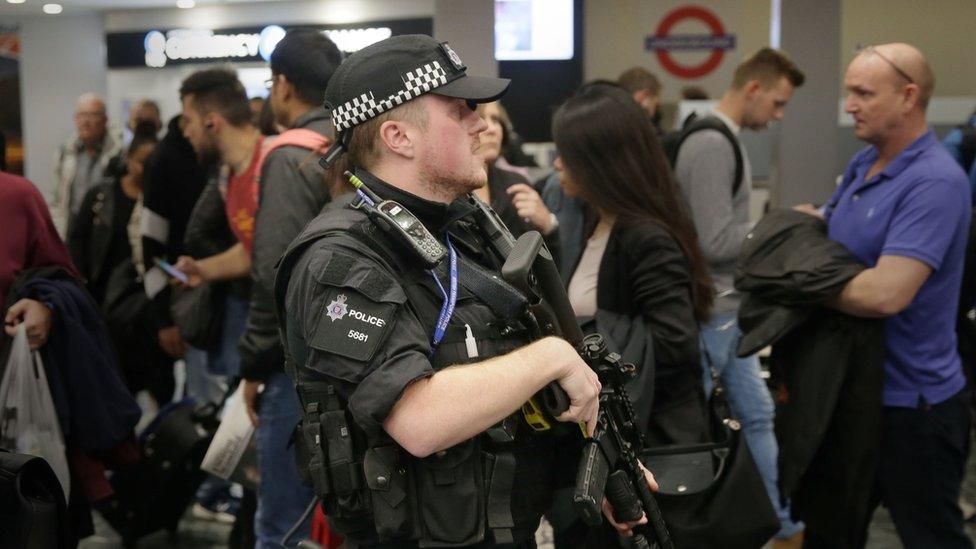 Armed officer at Euston