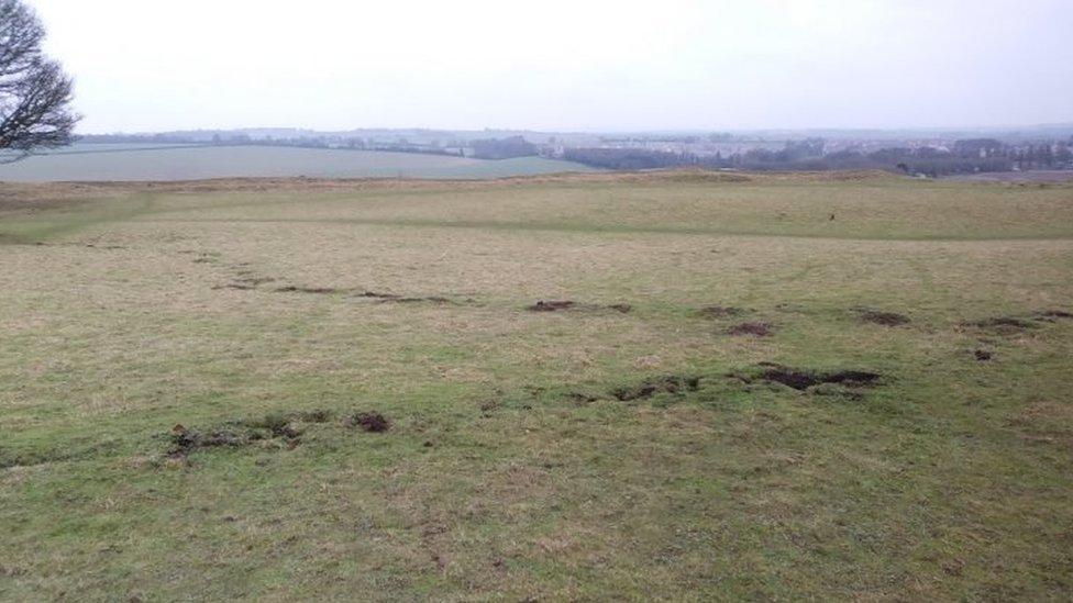 Evidence of the use of metal detectors at the site of Old Sarum