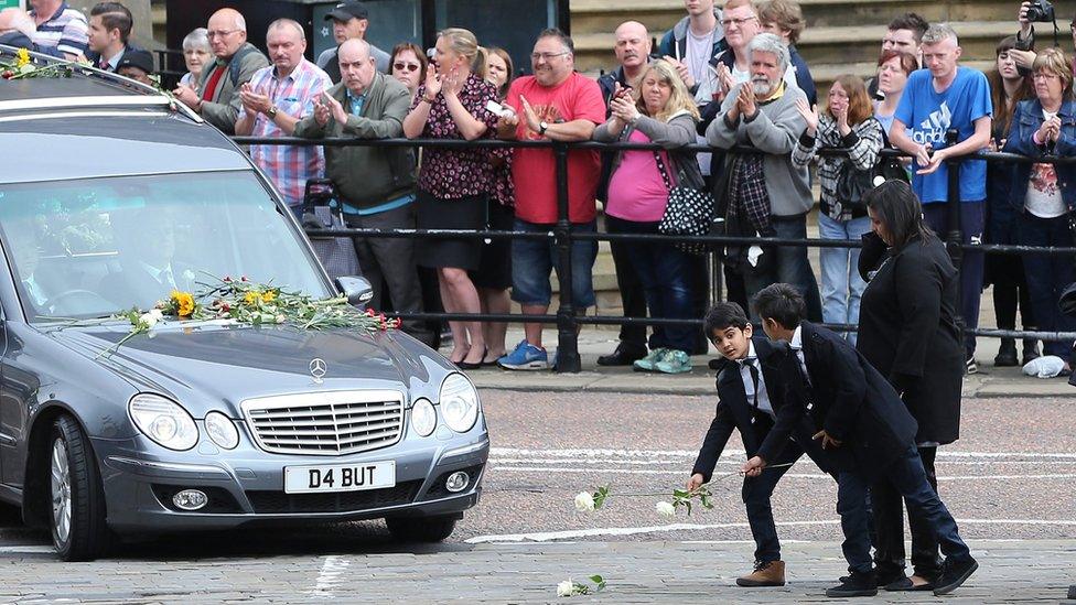 Funeral cortege in Batley