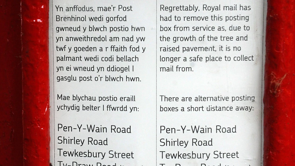 sign on postbox