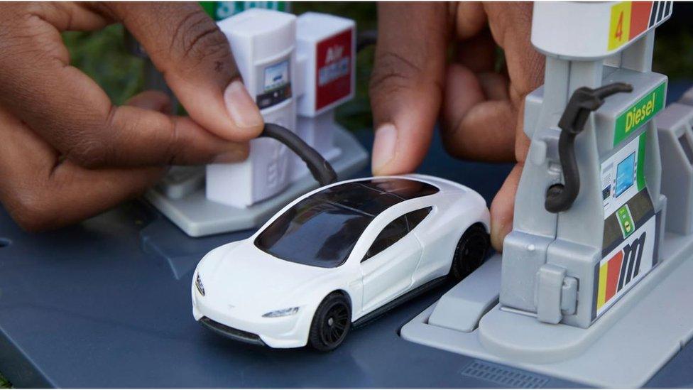 The first model will be a mini version of the Tesla Roadster.