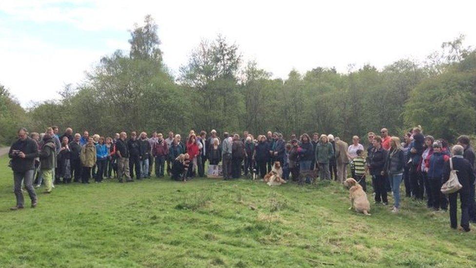 Protestors at the nature reserve