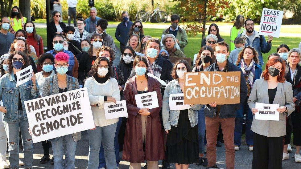 Protesters at Harvard