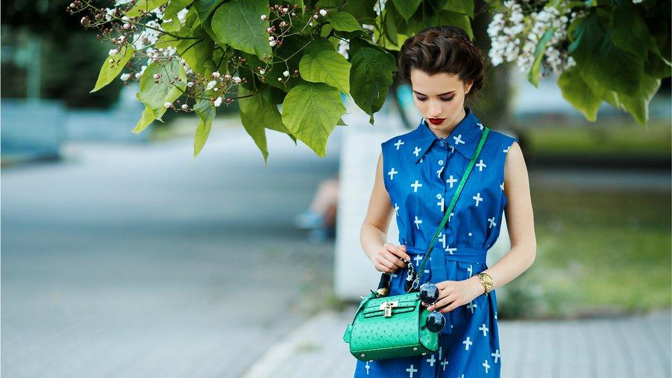 Woman in summer dress