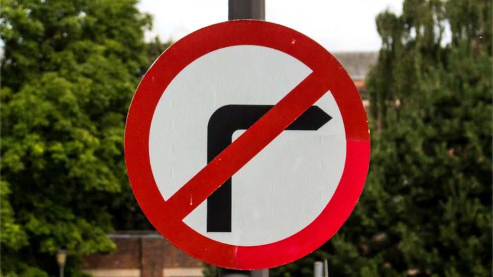 Banned right turn