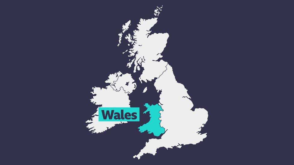 UK map highlighting Wales.