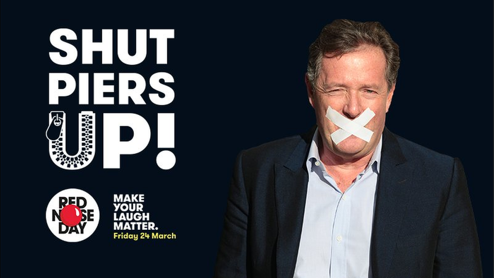 Piers Morgan's comic relief campaign poster