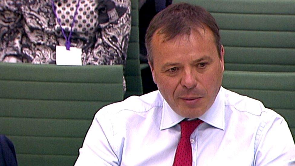 Arron Banks before the Digital Culture Media and Sport Select Committee in June