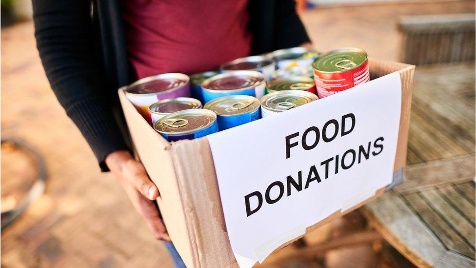 Picture showing a food donation box