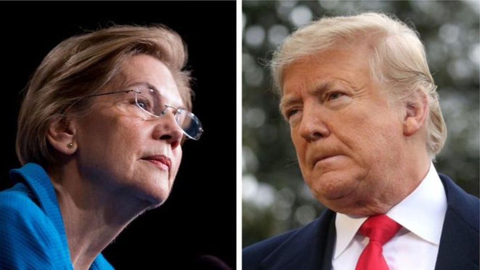 Elizabeth Warren and Donald Trump