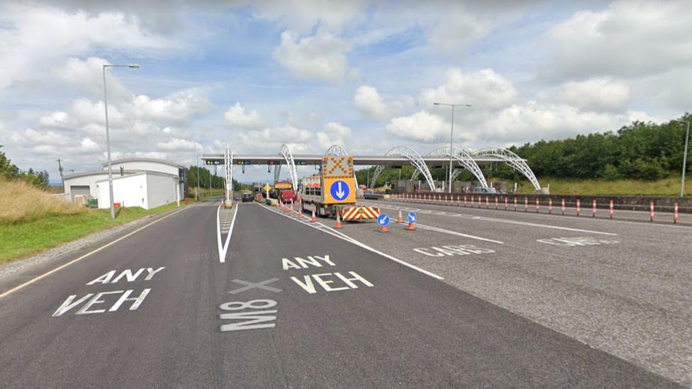 Toll plaza on the M8 motorway