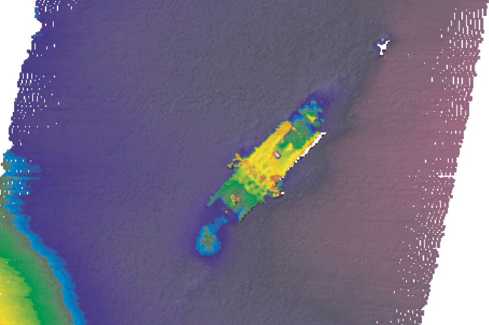 Sonar image of the wreck of Iona I