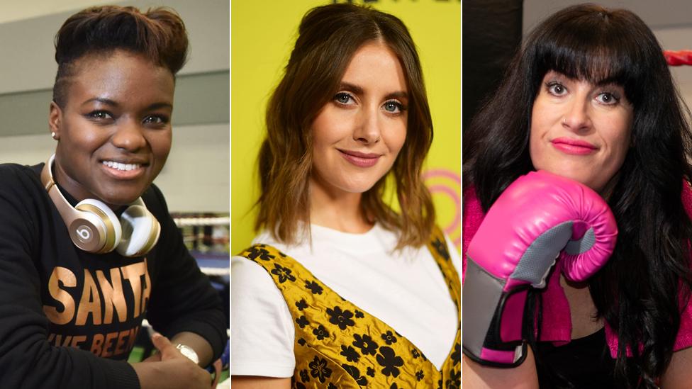 Nicola Adams, Alison Brie and Libby Liburd