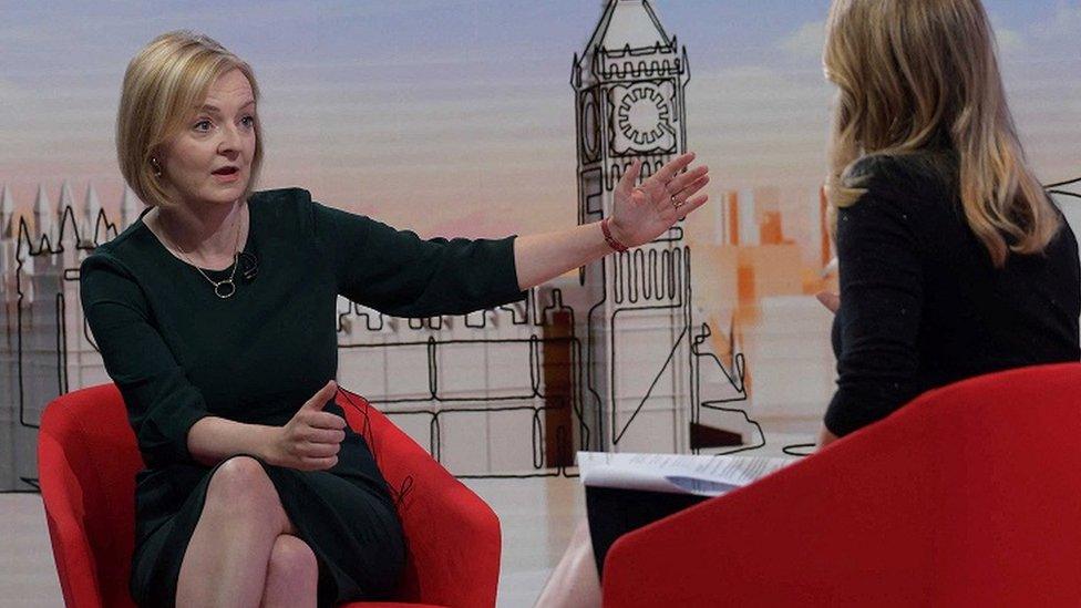 Liz Truss on Sunday with Laura Kuenssberg