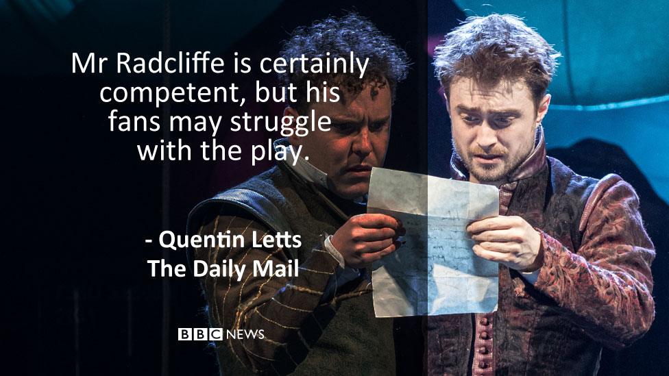 The Daily Mail's review: Mr Radcliffe is certainly competent, but his fans may struggle with the play