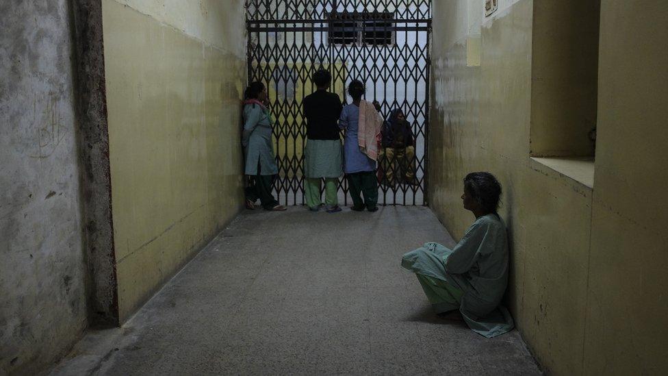 Women inside a mental hospital in Delhi