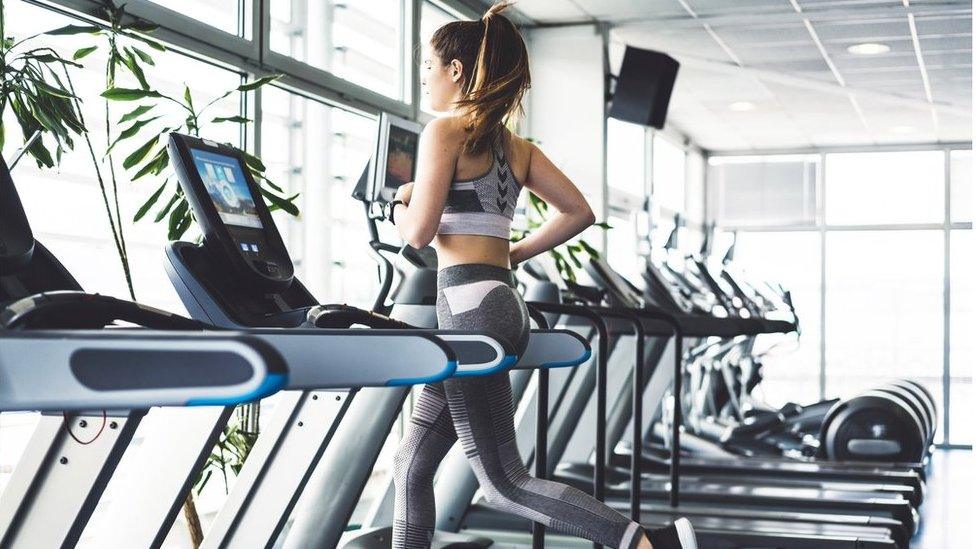 Woman on treadmill