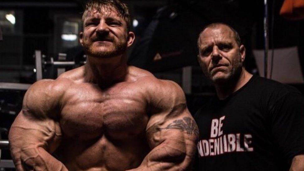 Flex Lewis and coach Neil Hill