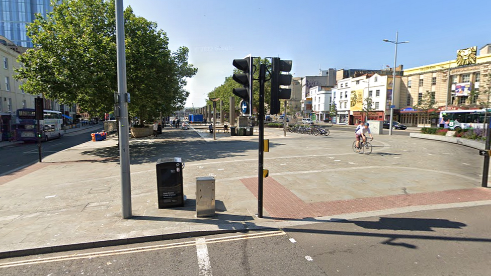 Bristol city centre close to the Hippodrome