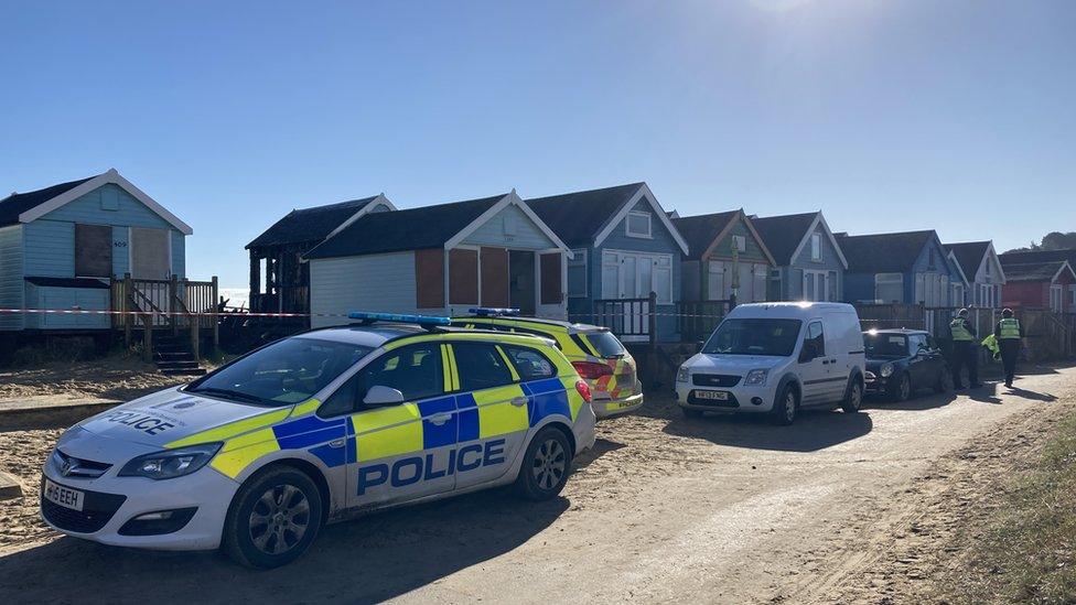 Police at beach huts