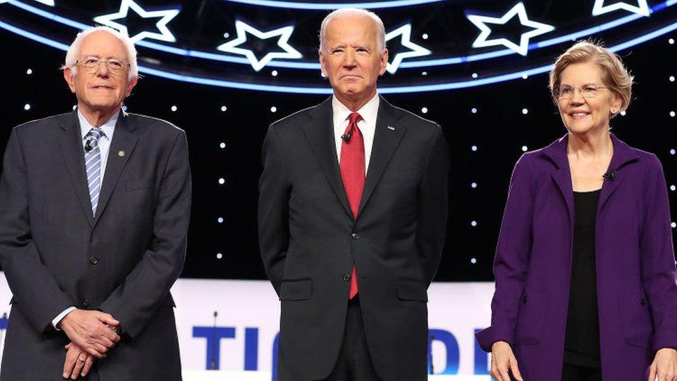 Bernie Sanders, Joe Biden, and Elizabeth Warren