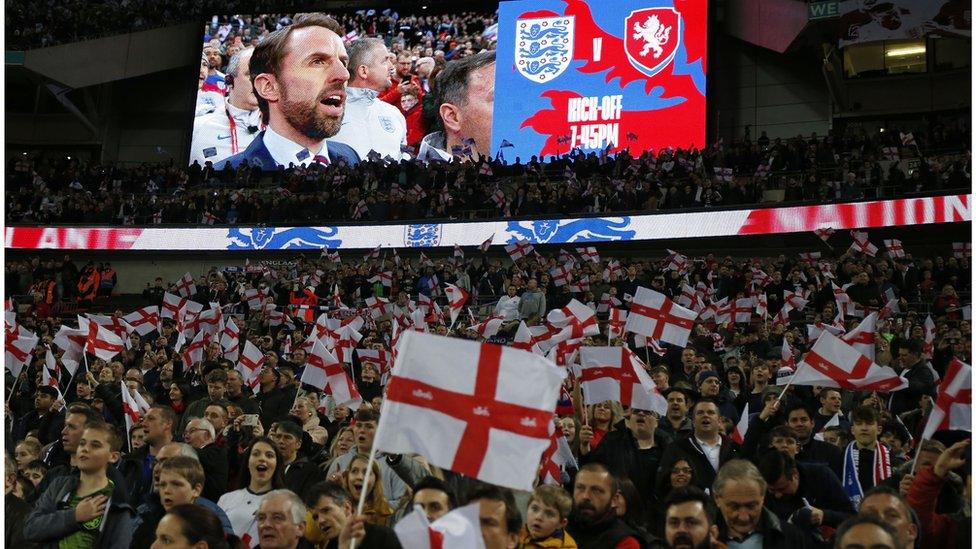 England football fans at Wembley