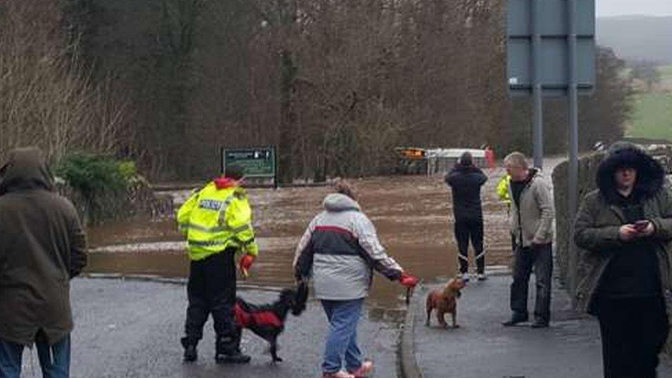 bus stuck in flood water in south Ayrshire