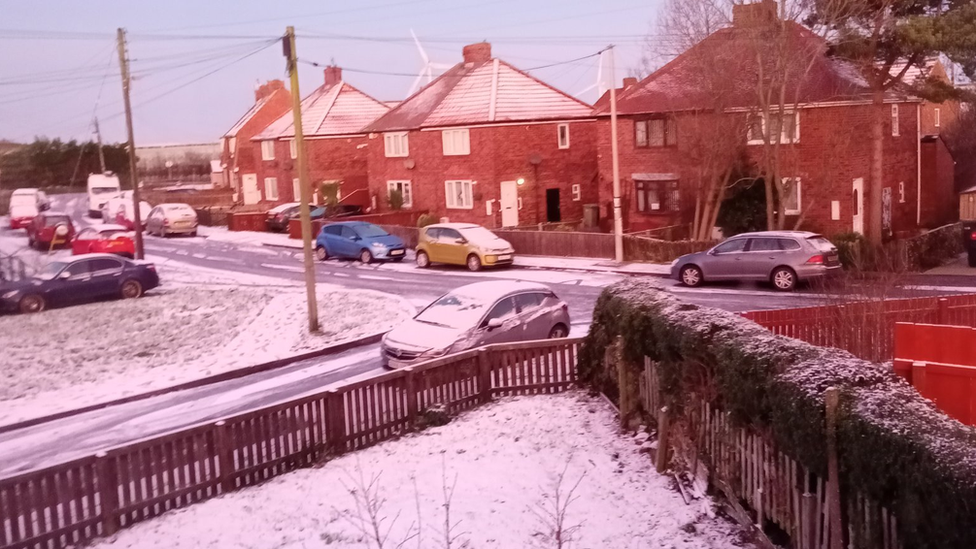 An early morning dusting of snow spotted in County Durham