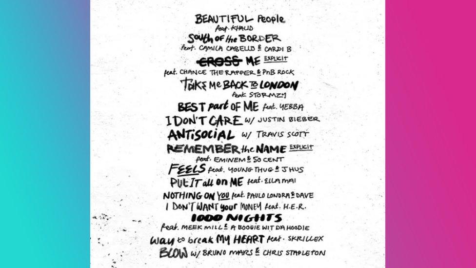 Ed Sheeran track list