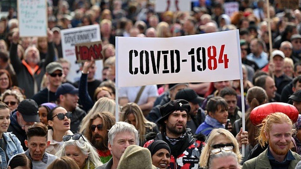 Protesters at Trafalgar Square