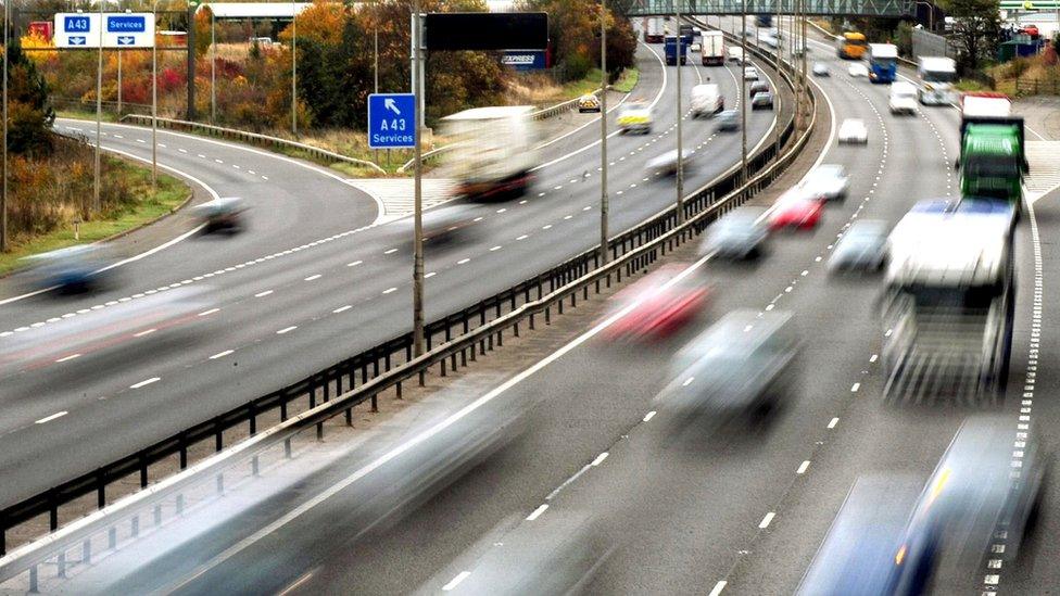 Cars on motorway